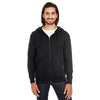 Threadfast Unisex Black Solid Triblend French Terry Full-Zip