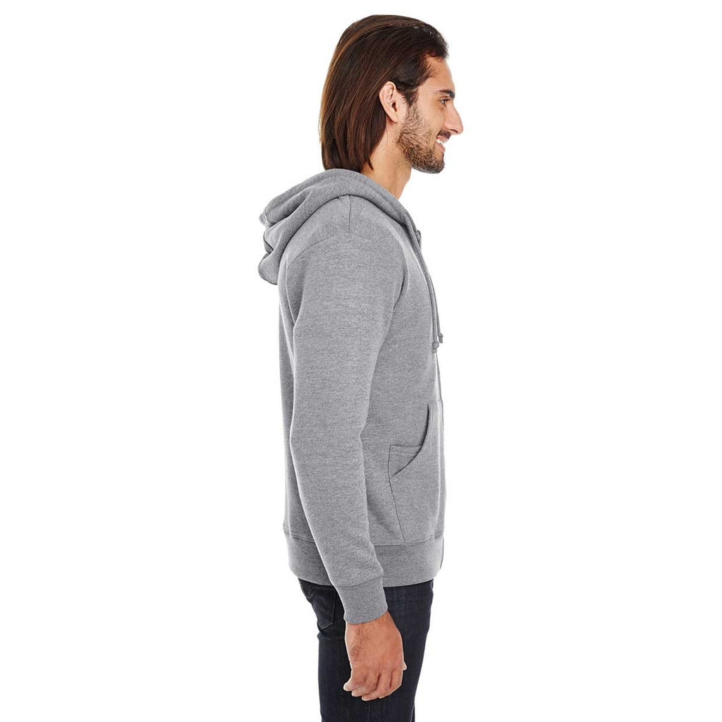 Threadfast Unisex Charcoal Heather Triblend French Terry Full-Zip