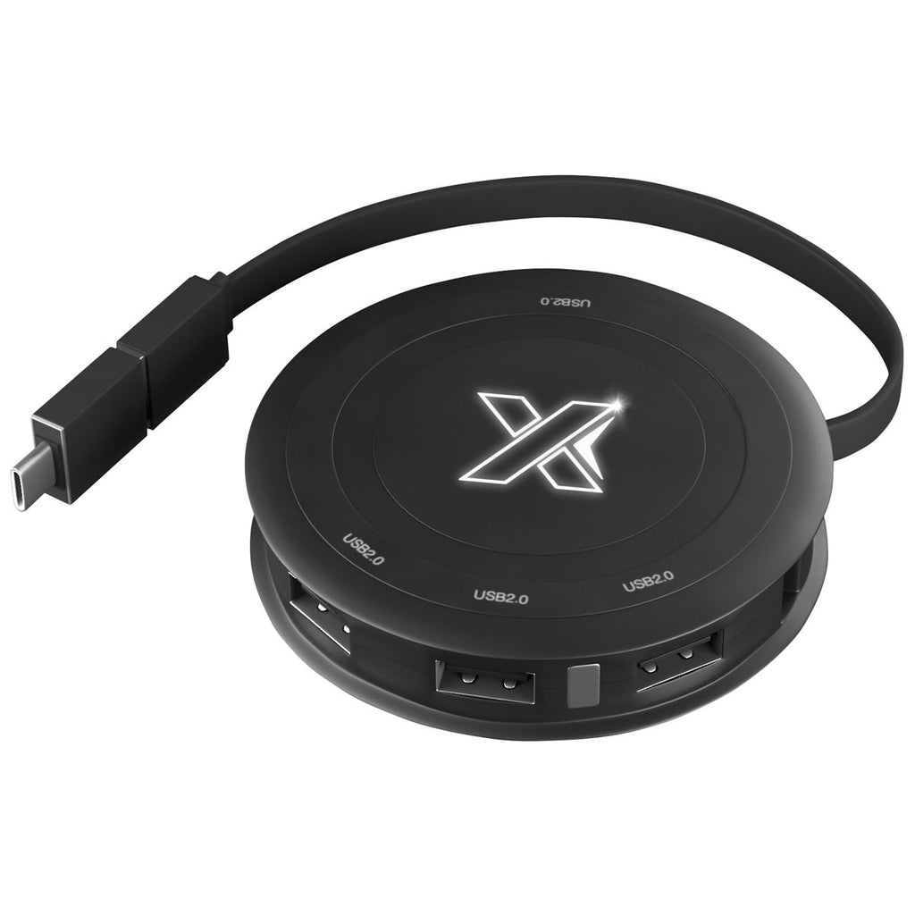 SCX Design Black Wireless Charger & 4 Hub 2.0