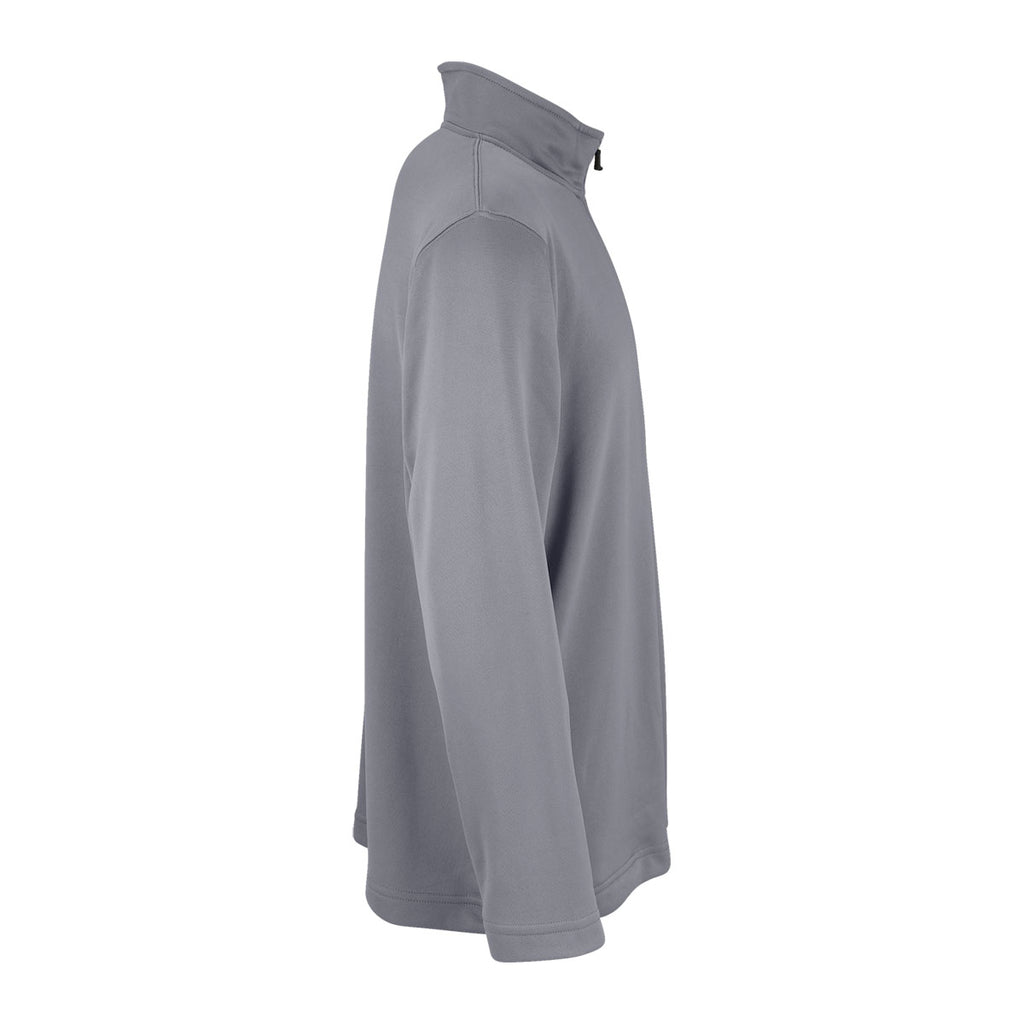 Vantage Men's Grey 1/4-Zip Brushed Back Micro-Fleece Pullover