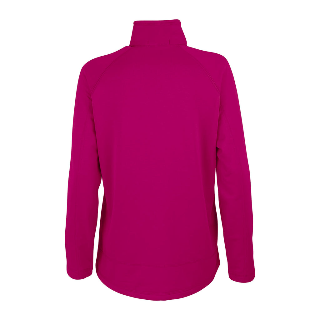 Vantage Women's Berry Pink Brushed Back Micro-Fleece Full-Zip Jacket