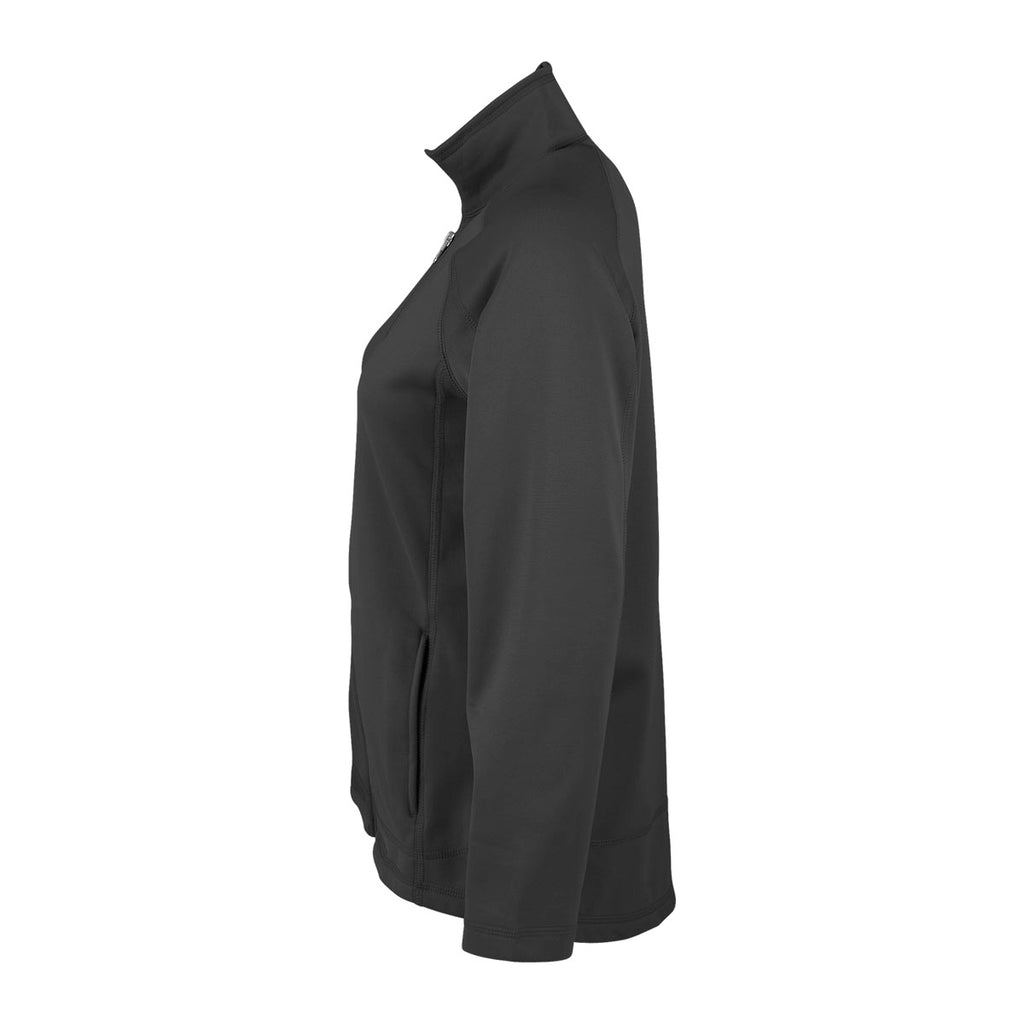 Vantage Women's Dark Grey Brushed Back Micro-Fleece Full-Zip Jacket