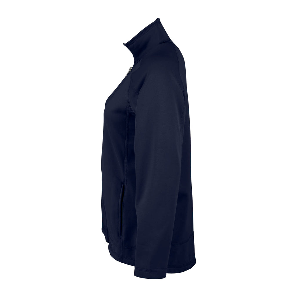 Vantage Women's Navy Brushed Back Micro-Fleece Full-Zip Jacket