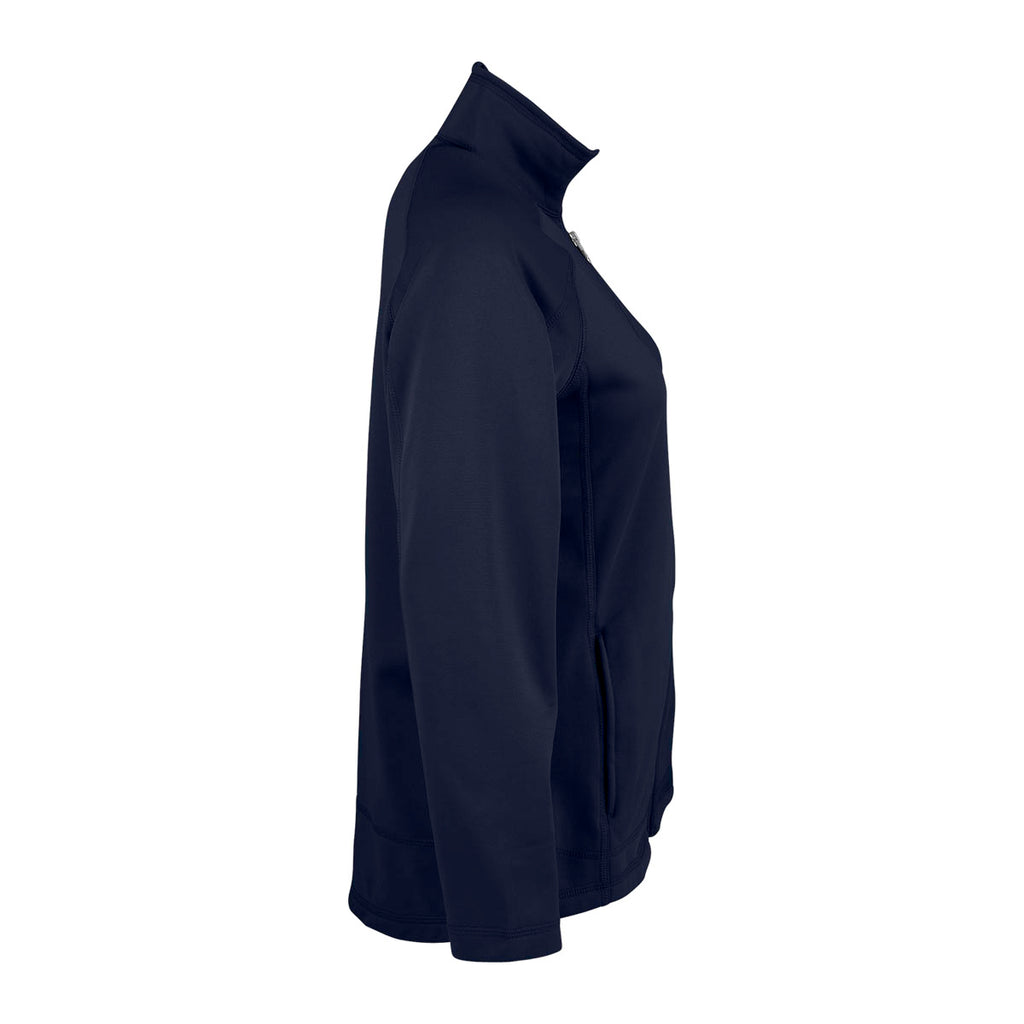 Vantage Women's Navy Brushed Back Micro-Fleece Full-Zip Jacket