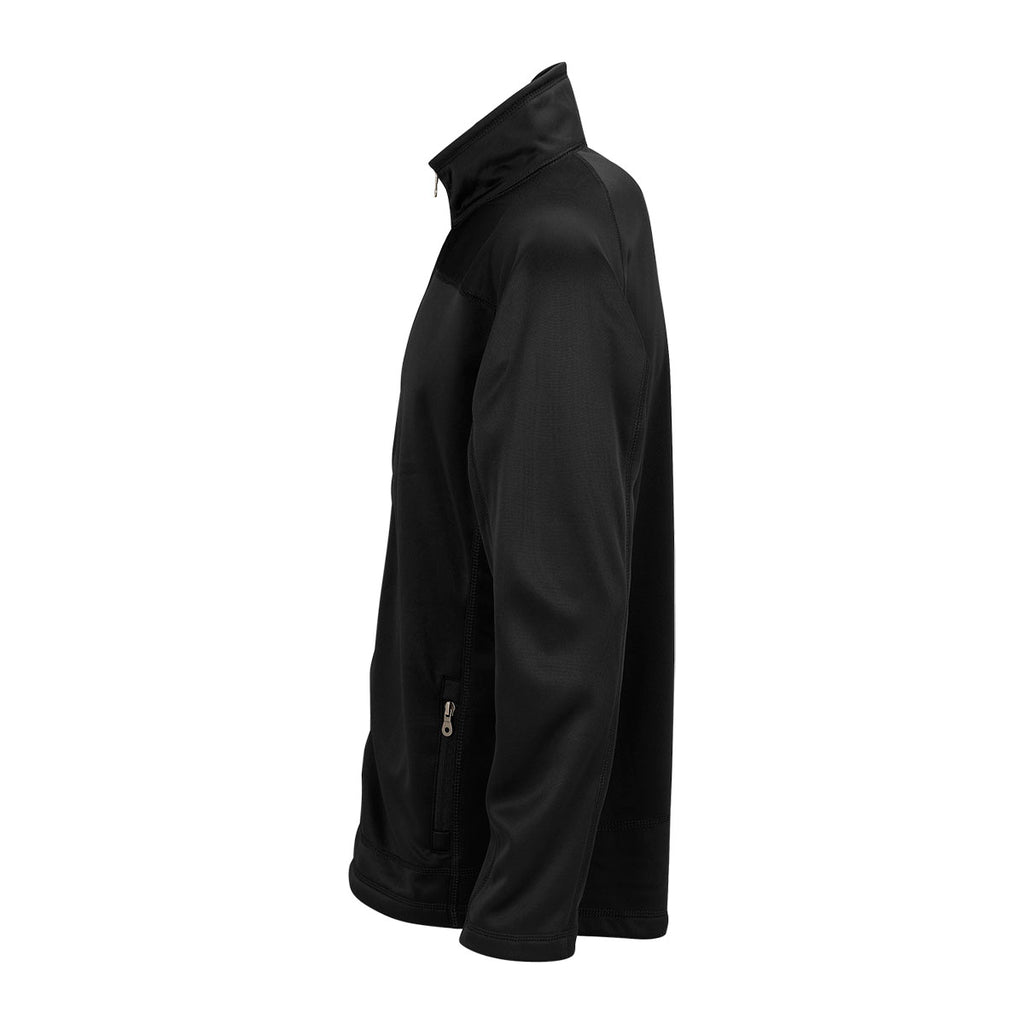 Vantage Men's Black Brushed Back Micro-Fleece Full-Zip Jacket