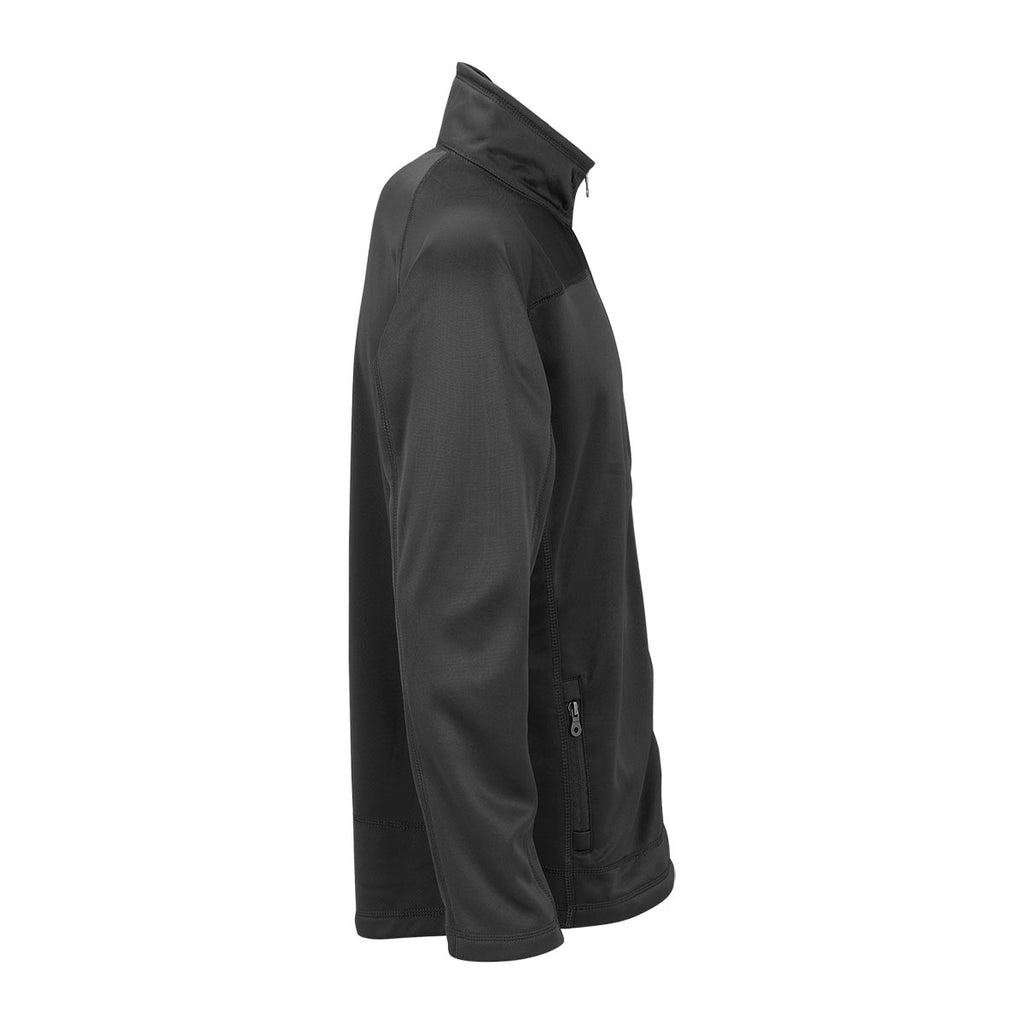 Vantage Men's Dark Grey Brushed Back Micro-Fleece Full-Zip Jacket