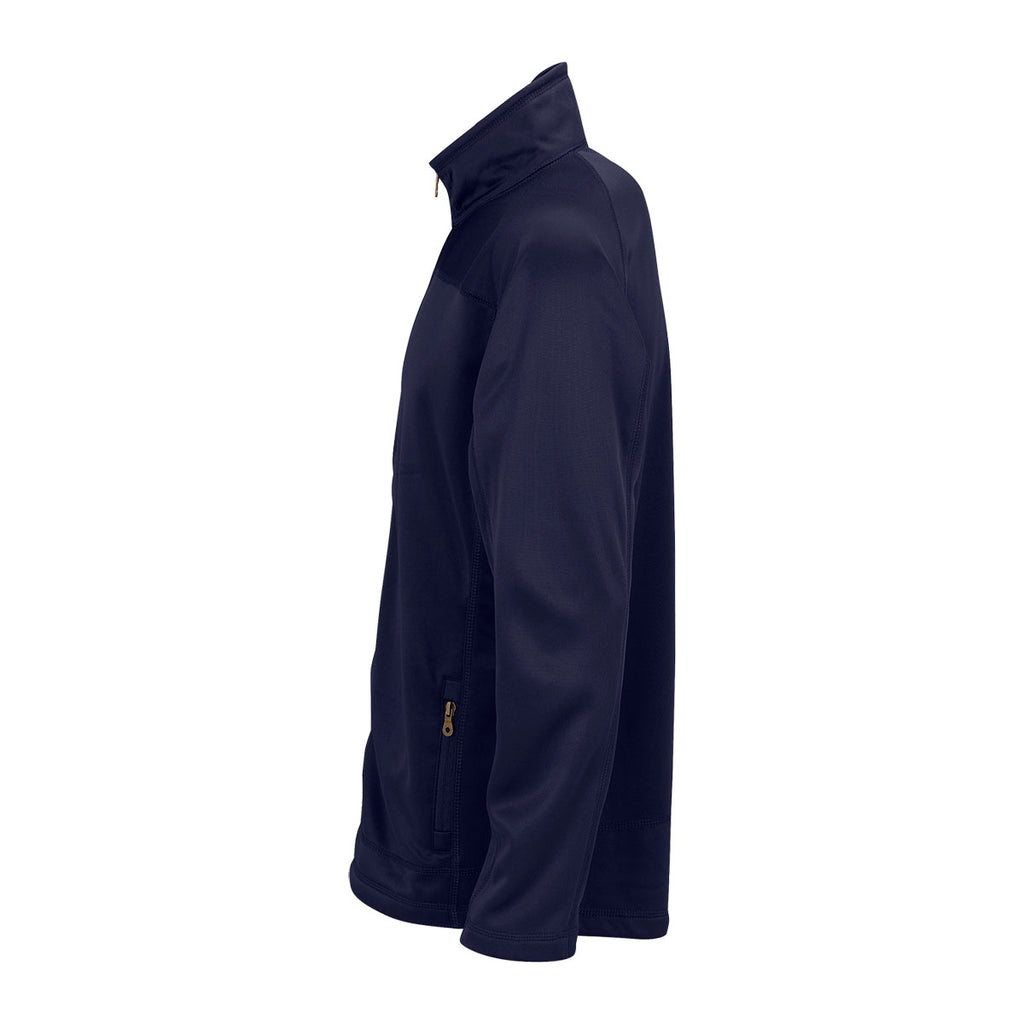 Vantage Men's Navy Brushed Back Micro-Fleece Full-Zip Jacket