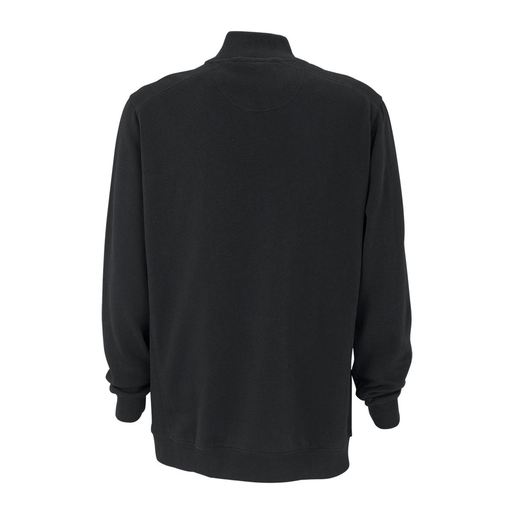 Vantage Men's Black Premium Cotton 1/4-Zip Fleece Pullover