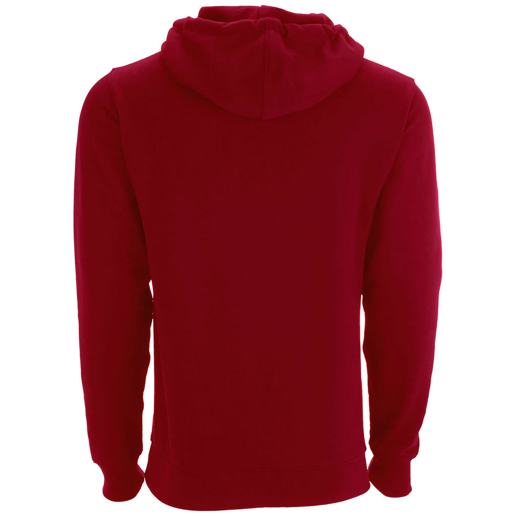Vantage Men's Sport Red Premium Cotton Blocked Fleece Pullover Hoodie