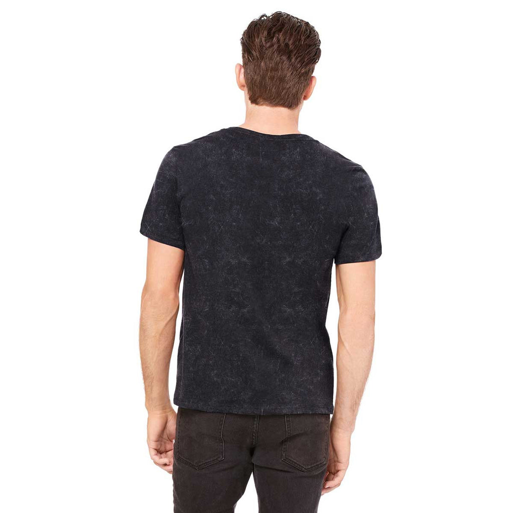 Bella + Canvas Men's Black Mineral Wash Jersey Wide Neck T-Shirt