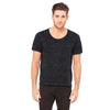 Bella + Canvas Men's Black Mineral Wash Jersey Wide Neck T-Shirt