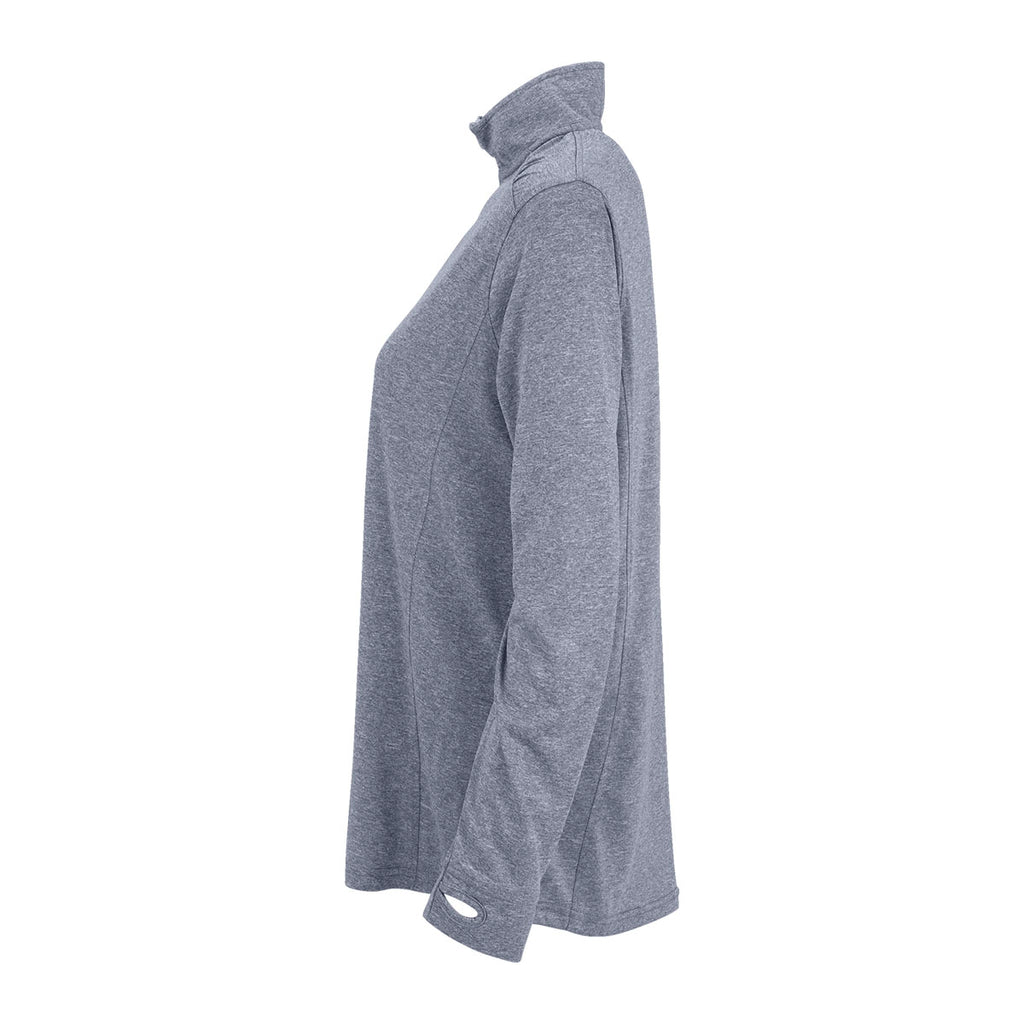 Vantage Women's Charcoal Heather/Grey Melange 1/4-Zip Tech Pullover