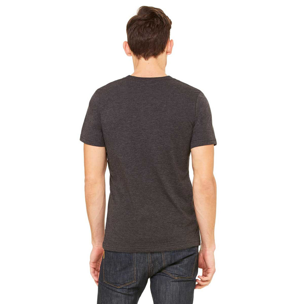 Bella + Canvas Unisex Charcoal Black Triblend Short-Sleeve V-Neck T-Sh