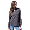 Vantage Women's Dark Grey Grid Quarter Zip Pullover
