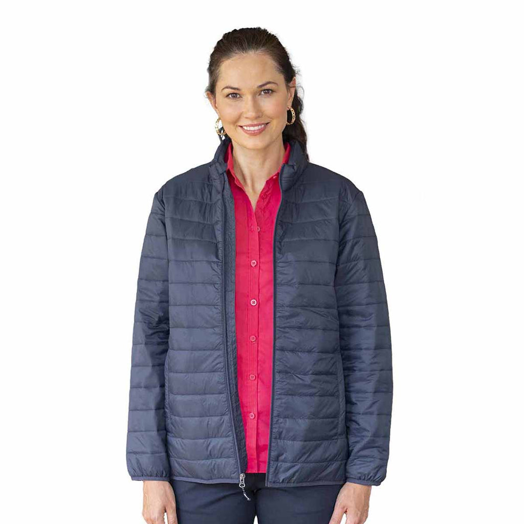 Edwards Women's Navy Puffer Full Zip Packable Jacket
