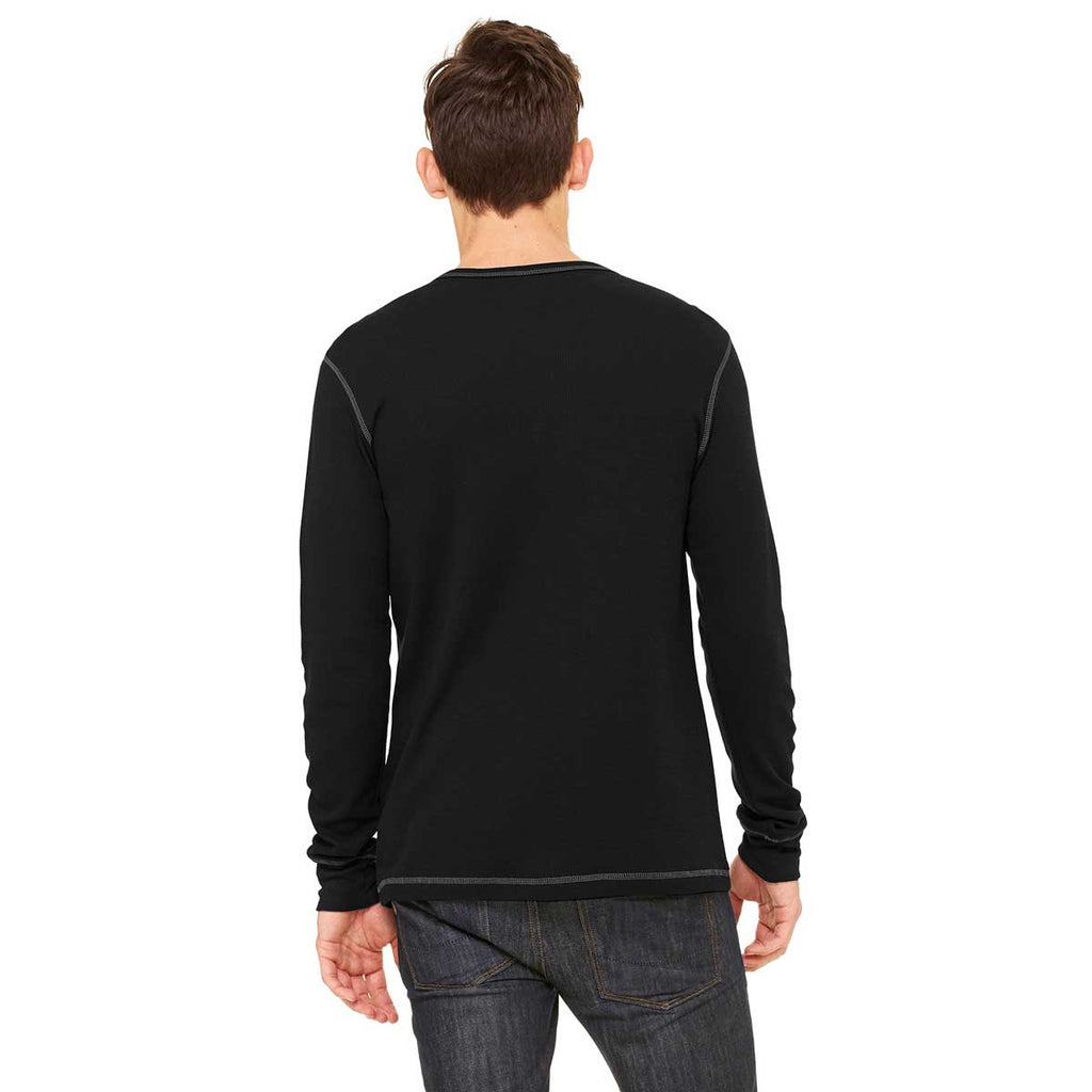 Bella + Canvas Men's Black/Grey Thermal Long-Sleeve T-Shirt