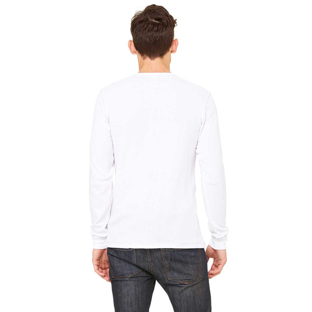 Bella + Canvas Men's White/Grey Thermal Long-Sleeve T-Shirt