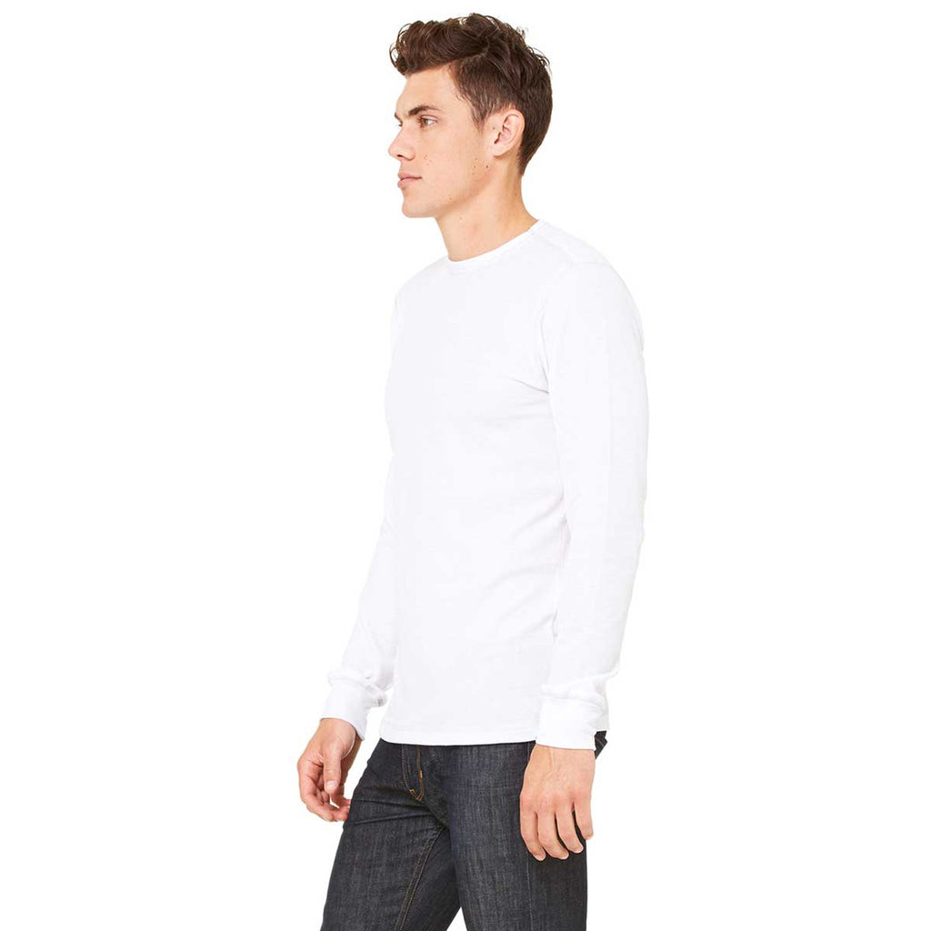 Bella + Canvas Men's White/Grey Thermal Long-Sleeve T-Shirt