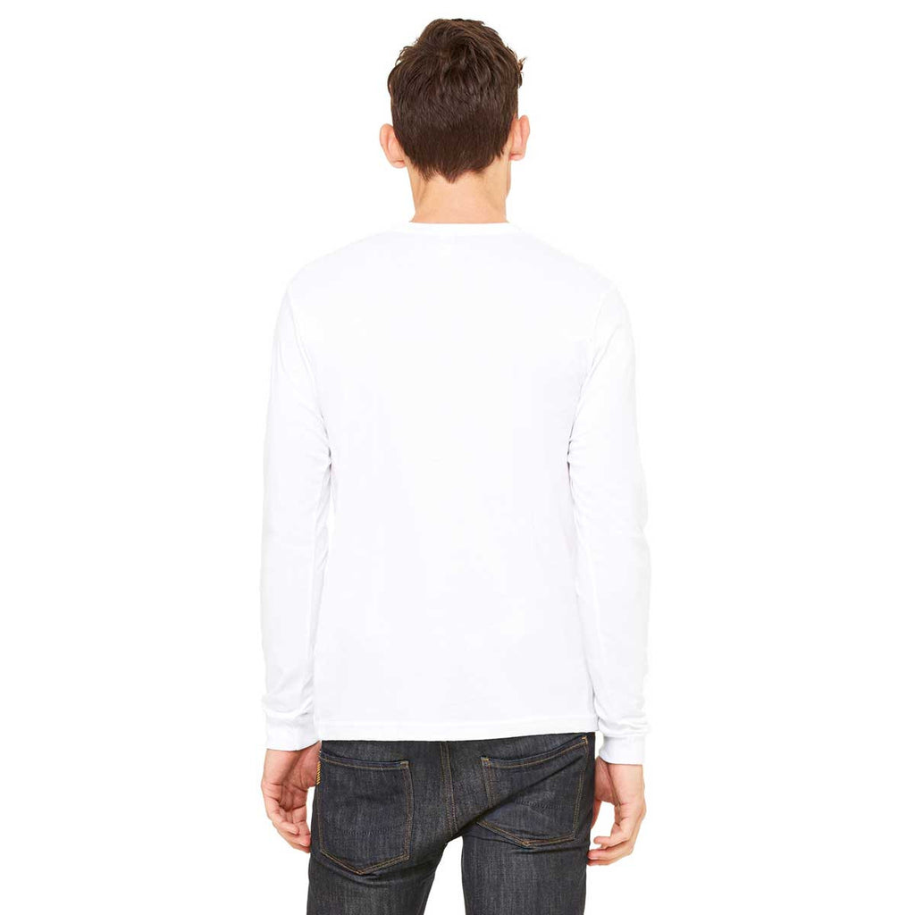 Bella + Canvas Men's White Jersey Long-Sleeve T-Shirt