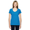 LAT Women's Cobalt Scoop Neck Fine Jersey T-Shirt