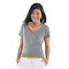 LAT Women's Heather Scoop Neck Fine Jersey T-Shirt