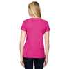 LAT Women's Hot Pink Scoop Neck Fine Jersey T-Shirt