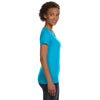 LAT Women's Aqua V-Neck Fine Jersey T-Shirt