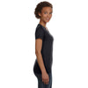 LAT Women's Black V-Neck Fine Jersey T-Shirt