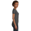 LAT Women's Charcoal V-Neck Fine Jersey T-Shirt