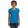 LAT Women's Cobalt V-Neck Fine Jersey T-Shirt
