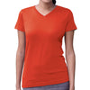 LAT Women's Orange V-Neck Fine Jersey T-Shirt