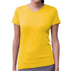 LAT Women's Yellow V-Neck Fine Jersey T-Shirt