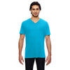 Anvil Men's Caribbean Blue 3.2 oz. Featherweight Short-Sleeve V-Neck T-Shirt