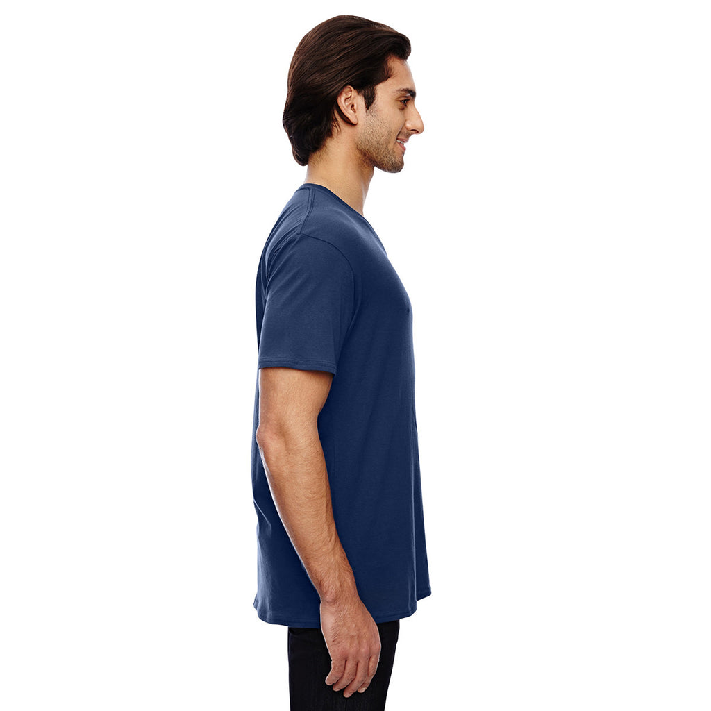 Anvil Men's Navy 3.2 oz. Featherweight Short-Sleeve V-Neck T-Shirt