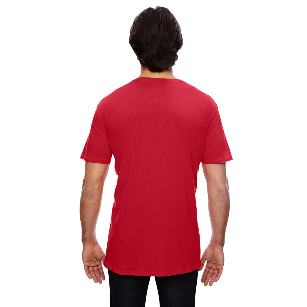 Anvil Men's Red 3.2 oz. Featherweight Short-Sleeve V-Neck T-Shirt