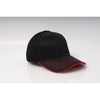 Pacific Headwear Black/Red Velcro Adjustable Soft Trucker Mesh Contrast Cap