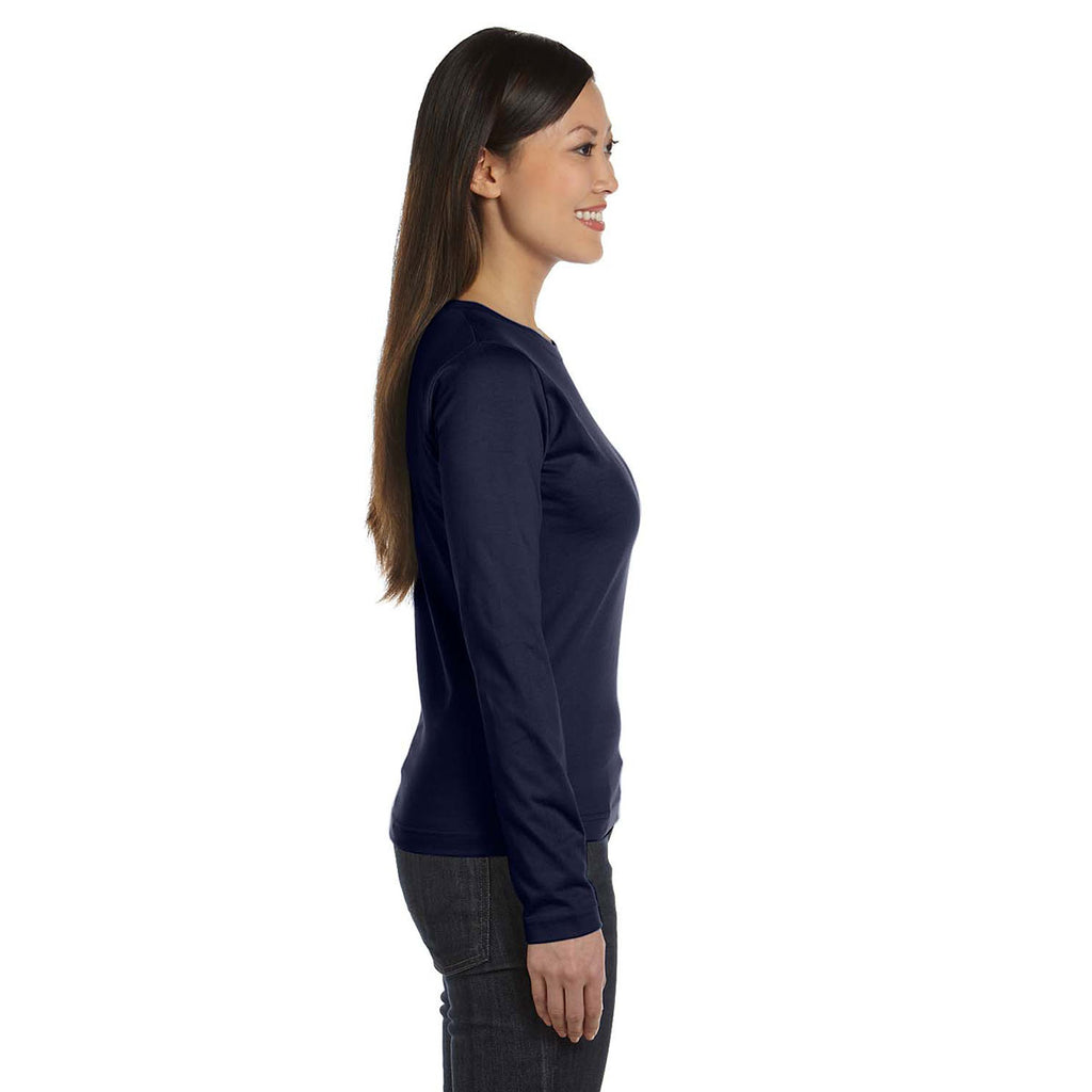LAT Women's Navy Long Sleeve Premium Jersey T-Shirt