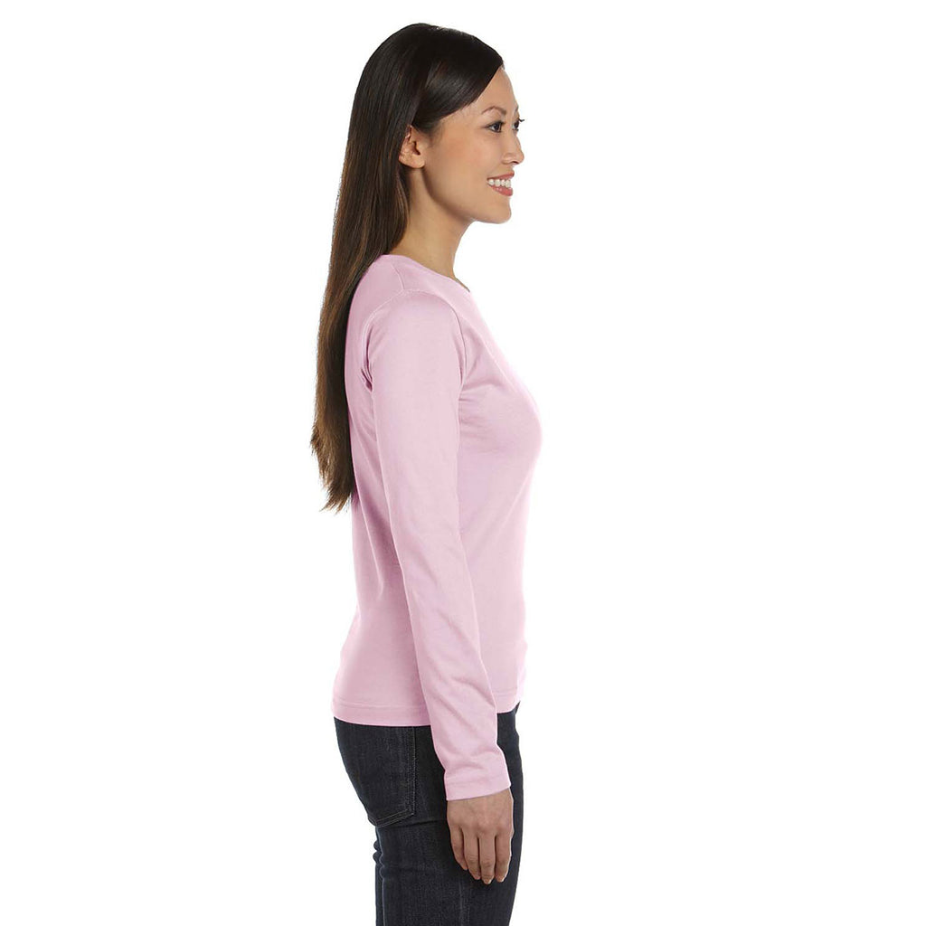 LAT Women's Pink Long Sleeve Premium Jersey T-Shirt