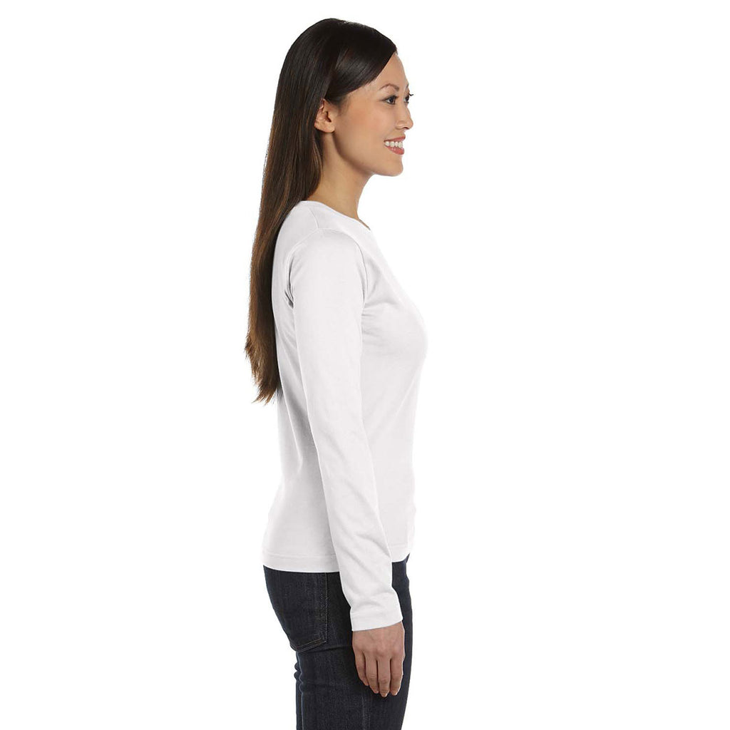 LAT Women's White Long Sleeve Premium Jersey T-Shirt