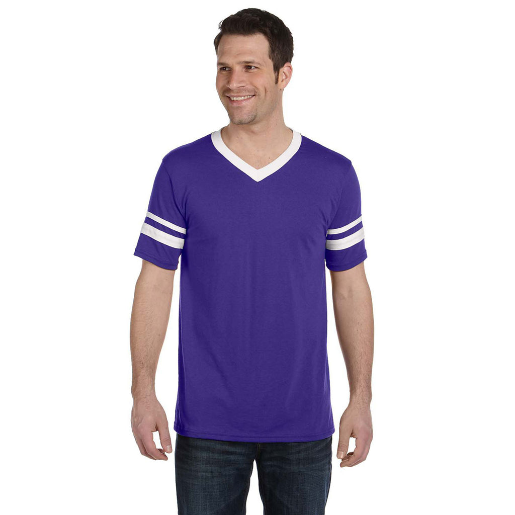 Augusta Sportswear Men's Purple/White Sleeve Stripe Jersey