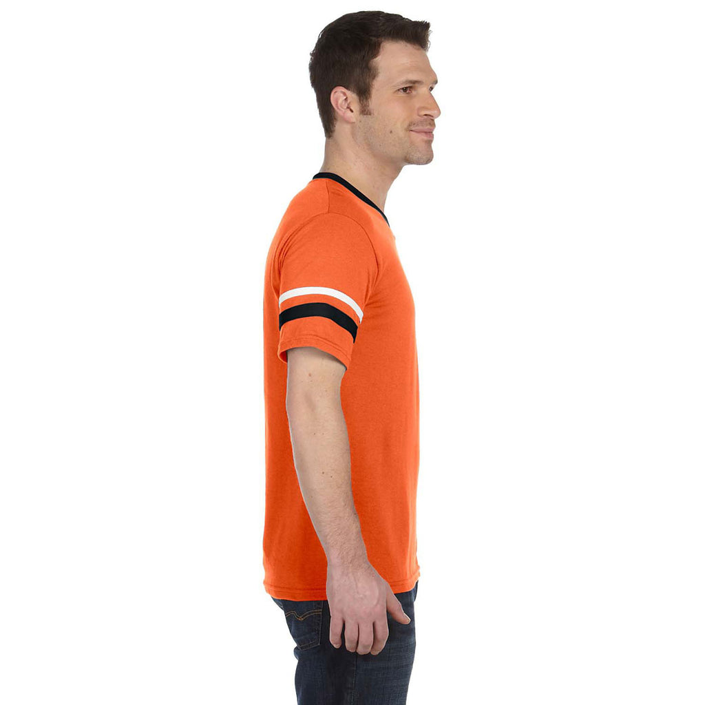 Augusta Sportswear Men's Orange/Black/White Sleeve Stripe Jersey