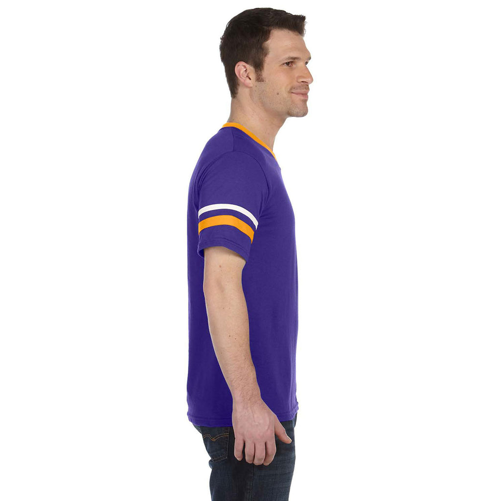 Augusta Sportswear Men's Purple/Gold/White Sleeve Stripe Jersey