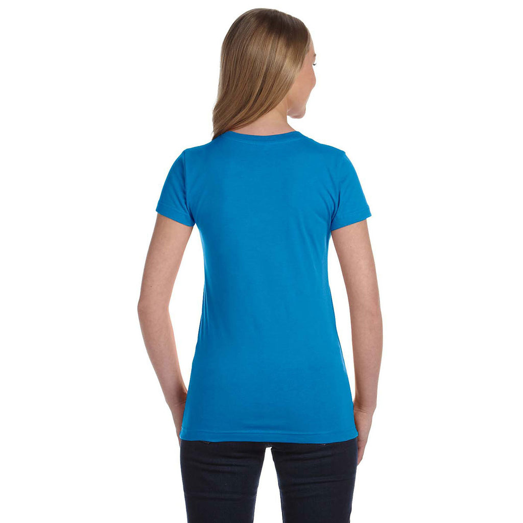 LAT Women's Cobalt Junior Fit Fine Jersey T-Shirt