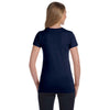 LAT Women's Navy Junior Fit Fine Jersey T-Shirt