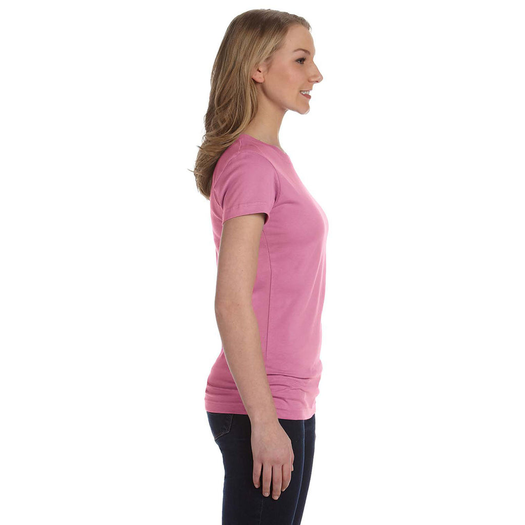 LAT Women's Pink Junior Fit Fine Jersey T-Shirt