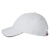 Bayside White/Navy USA-Made Structured Twill Cap with Sandwich Visor