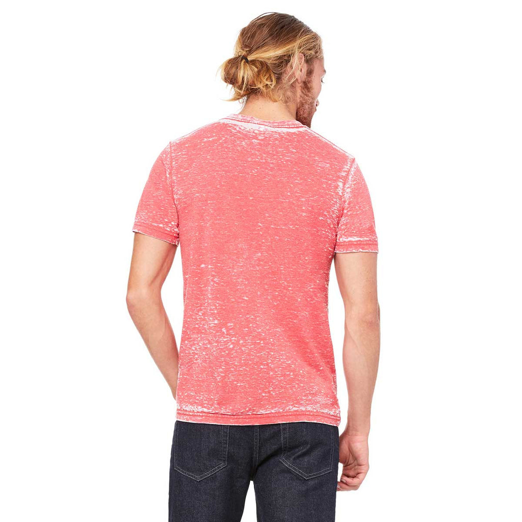 Bella + Canvas Unisex Red Acid Wash Poly-Cotton Short Sleeve T-Shirt