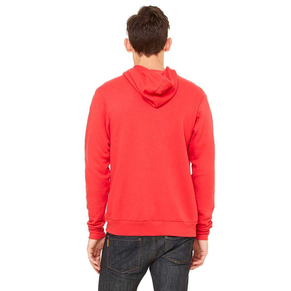 Bella + Canvas Unisex Red Sponge Fleece Full-Zip Hoodie