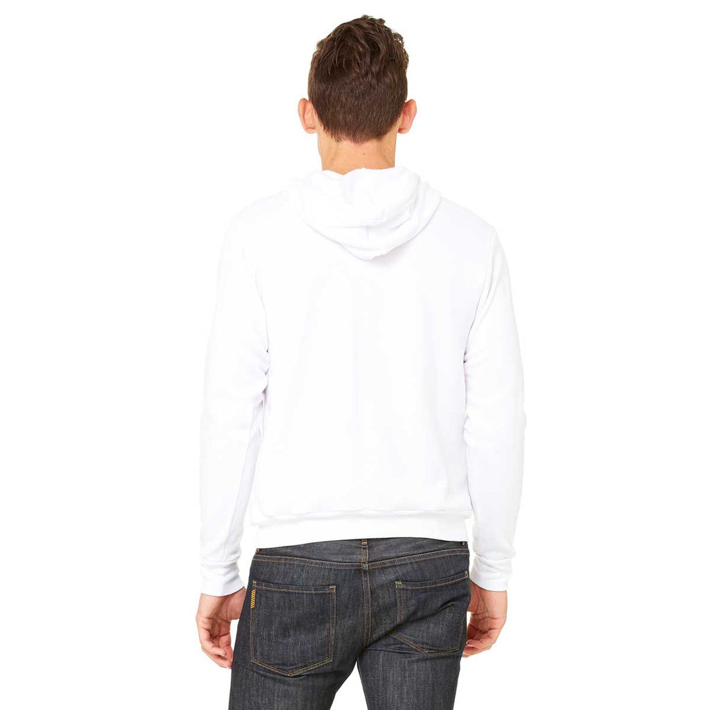 Bella + Canvas Unisex White Sponge Fleece Full-Zip Hoodie