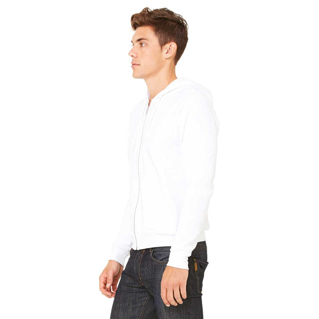 Bella + Canvas Unisex White Sponge Fleece Full-Zip Hoodie